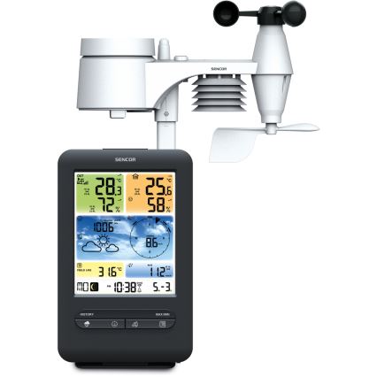 Sencor - Profesionali oro stotis su spalvotu LCD ekranu 1xCR2032 + 3xAA Wi-Fi