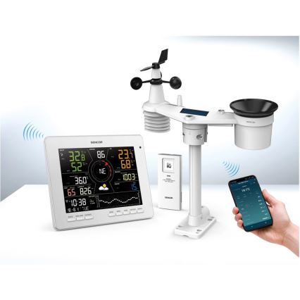 Sencor - Profesionali oro stotis su spalvotu LCD ekranu 1xCR2032 Wi-Fi Tuya