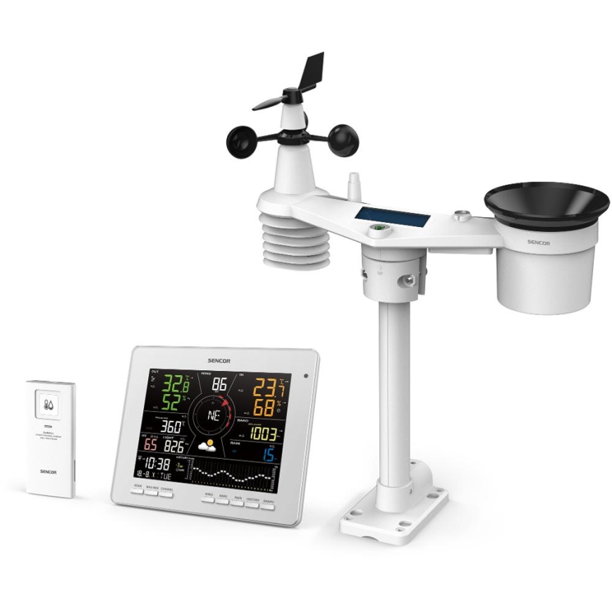 Sencor - Profesionali oro stotis su spalvotu LCD ekranu 1xCR2032 Wi-Fi Tuya