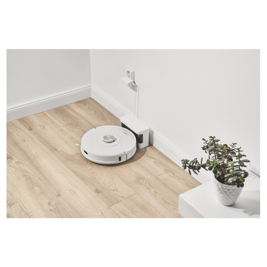 Sencor - 2 in 1 robotinis siurblys su mopavimo funkcija, 50 W / 5000 mAh, Wi‑Fi, baltas + nuotolinio valdymo pultas