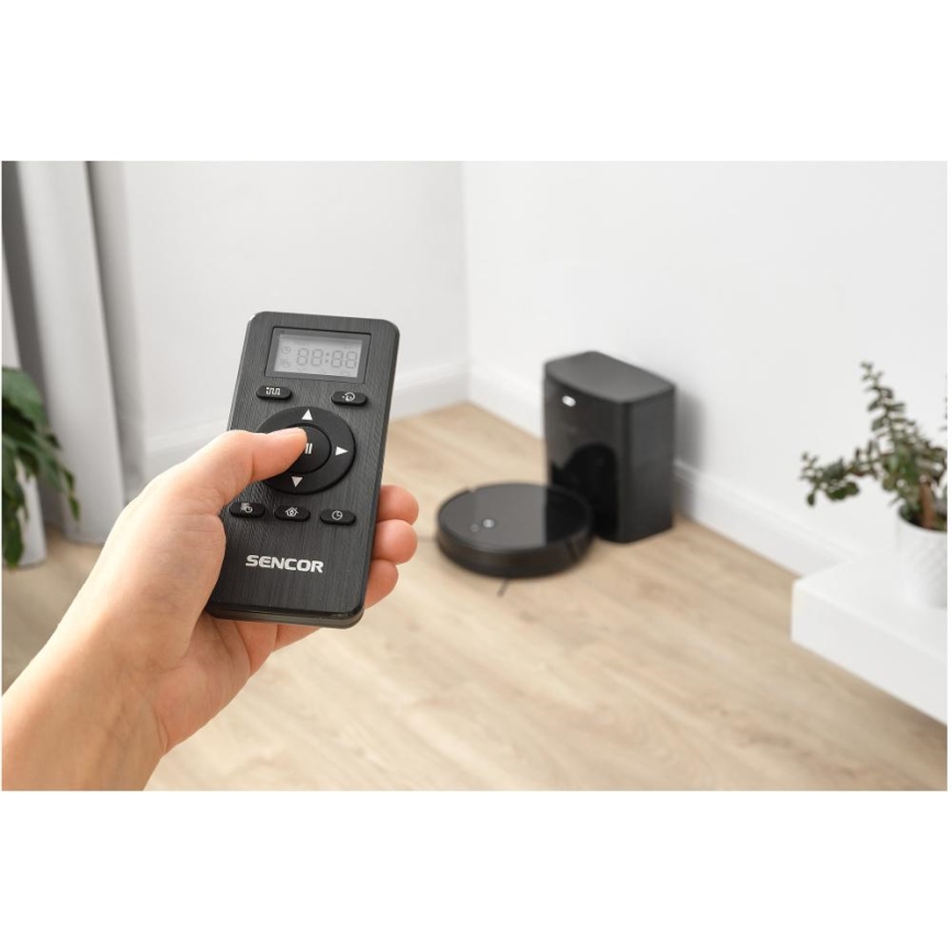 Sencor - 2in1 robotinis dulkių siurblys su mopu 16W/2600 mAh Wi-Fi juodas + nuotolinis pultas