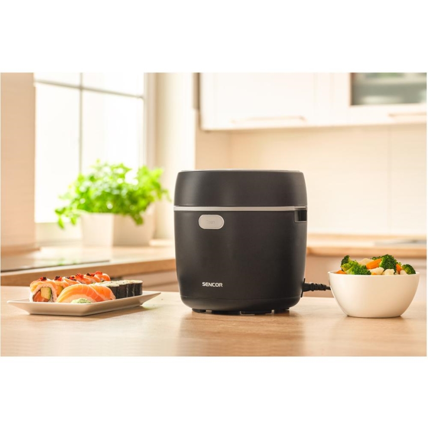 Sencor - Ryžių viryklė 350W/230V 0,6 l juoda