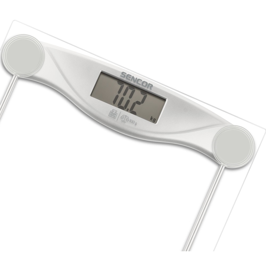 Sencor - Skaitmeninės asmeninės svarstyklės su LCD ekranu 1xCR2032