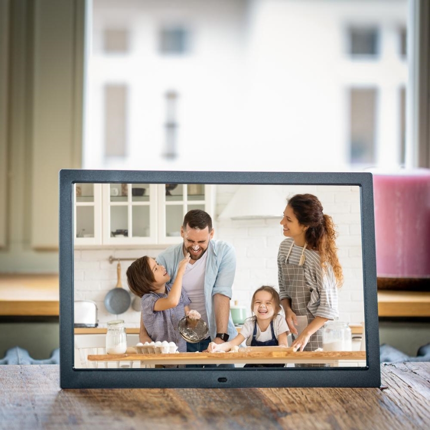 Sencor - skaitmeninis nuotraukų rėmas 15,4 su garsiakalbiu 230V, juodas + nuotolinio valdymo pultas