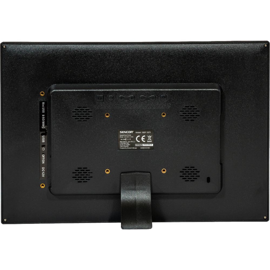 Sencor - skaitmeninis nuotraukų rėmas 15,4 su garsiakalbiu 230V, juodas + nuotolinio valdymo pultas