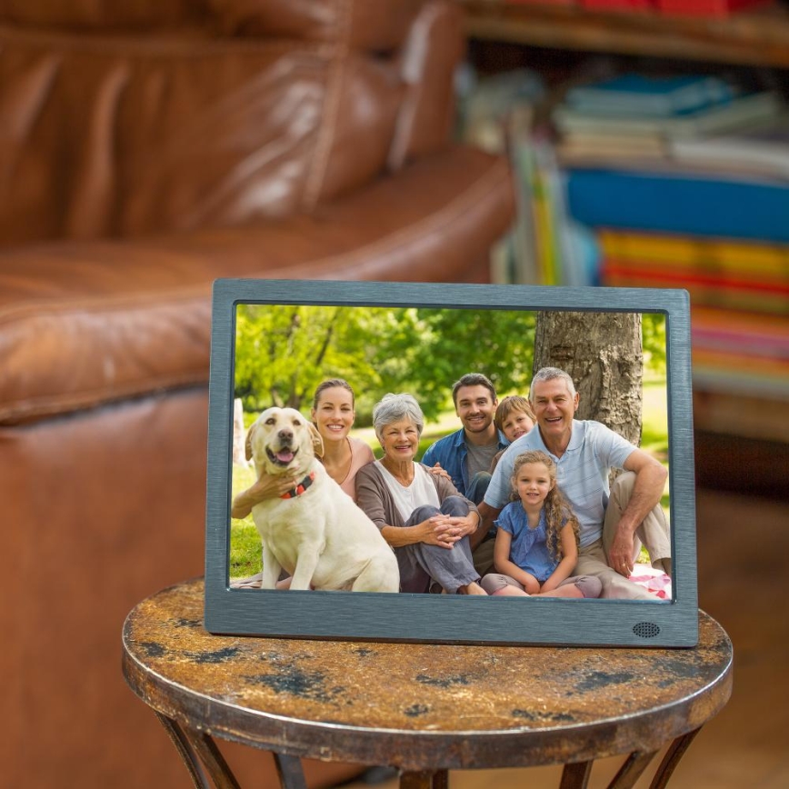 Sencor - Skaitmeninis nuotraukų rėmelis 13,3 su garsiakalbiu 230V antracito spalvos + nuotolinis pultelis