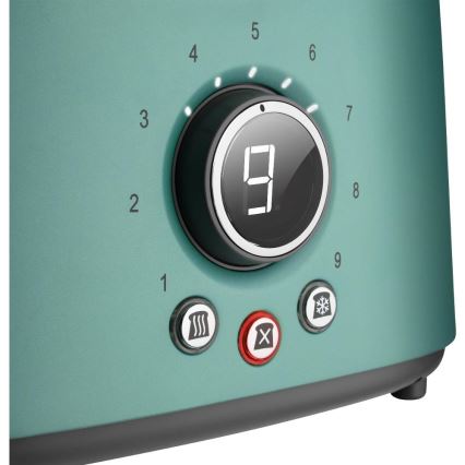 Sencor - Skrebučių skrudintuvas su dviem angomis ir kepimo grotelėmis 1000W/230V mėtų spalvos