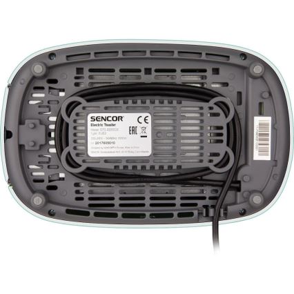 Sencor - Skrebučių skrudintuvas su dviem angomis ir kepimo grotelėmis 1000W/230V mėtų spalvos