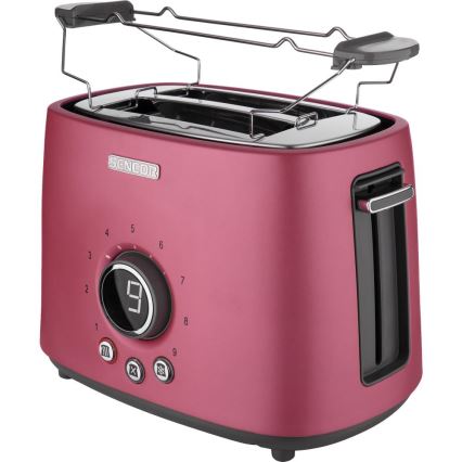 Sencor - Skrudintuvas su dviem angomis ir kepimo groteliu 1000W/230V rožinis