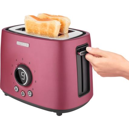 Sencor - Skrudintuvas su dviem angomis ir kepimo groteliu 1000W/230V rožinis