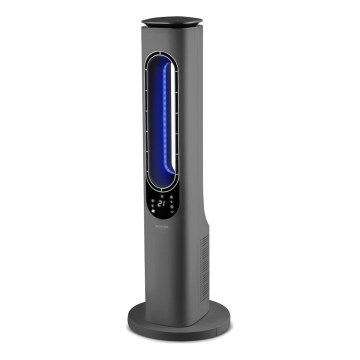 Sencor - stulpinis ventiliatorius be mentelių su keraminiu šildymo elementu 1200/2000W/230V, antracito spalvos + su nuotoliniu pultu