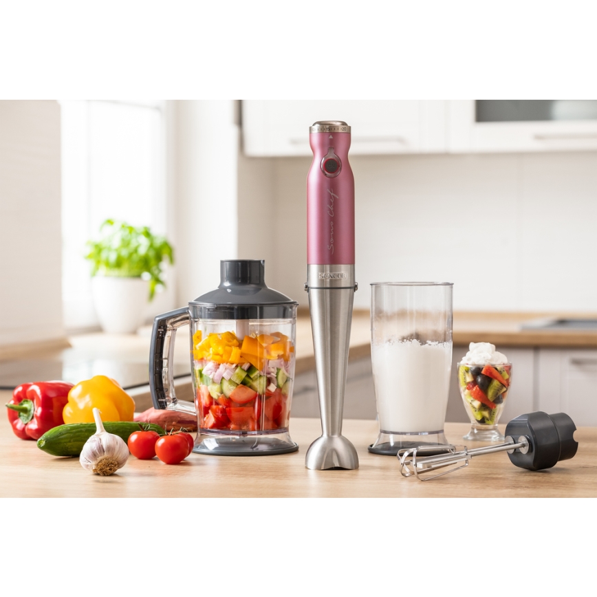 Sencor – Trintuvas lazdelinis 4in1 1200W/230V nerūdijantis plienas/rožinis