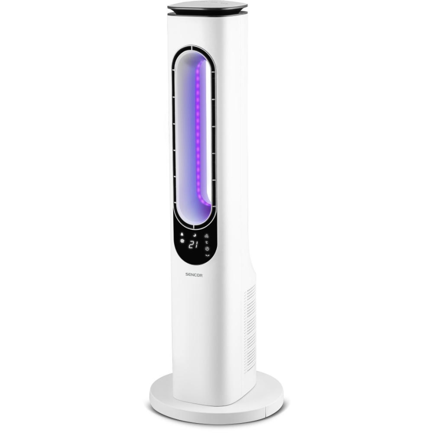 Sencor - Ventiliatorius be menčių 50W/230V balta + nuotolinio valdymo pultas