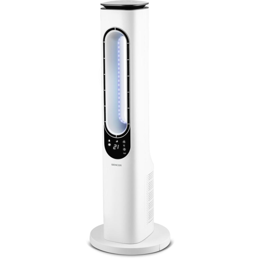Sencor - Ventiliatorius be menčių 50W/230V balta + nuotolinio valdymo pultas