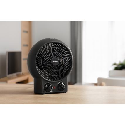 Sencor - Ventiliatorius su kaitinimo elementu 1200/2000W/230V juodas