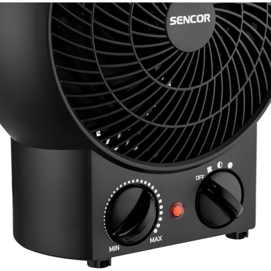Sencor - Ventiliatorius su kaitinimo elementu 1200/2000W/230V juodas