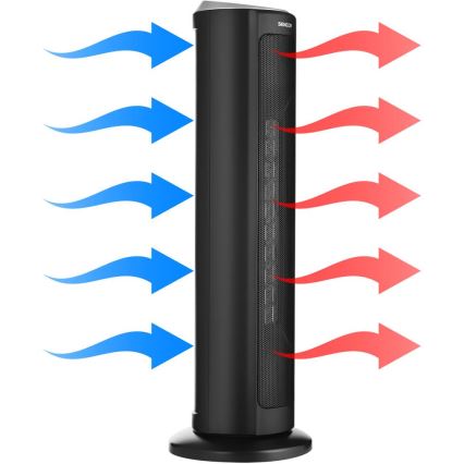 Sencor - Ventiliatorius su keraminiu šildymo elementu 1300/2200W/230V juodas + nuotolinis valdymas