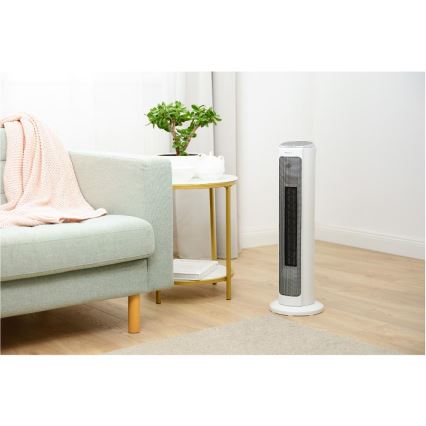 Sencor - ventiliatorius su keraminiu šildymo elementu 2200W/230V Wi-Fi balta + nuotolinis valdymas