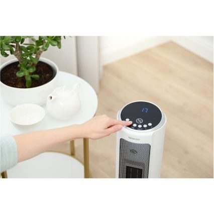 Sencor - ventiliatorius su keraminiu šildymo elementu 2200W/230V Wi-Fi balta + nuotolinis valdymas