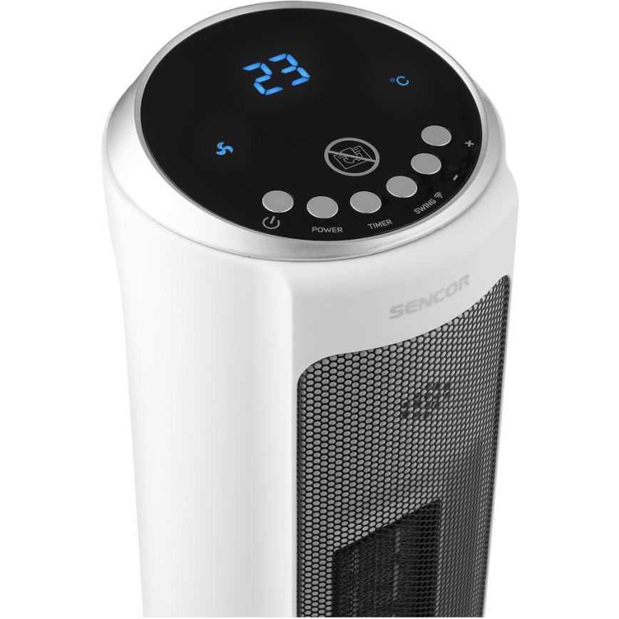 Sencor - ventiliatorius su keraminiu šildymo elementu 2200W/230V Wi-Fi balta + nuotolinis valdymas