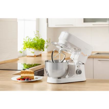 Sencor - Virtuvės robotas su nerūdijančio plieno dubeniu 1000W/230V balta