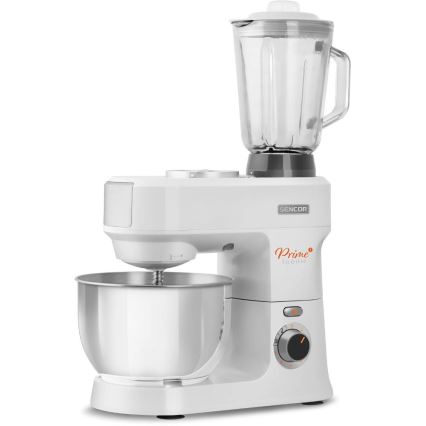 Sencor - Virtuvės robotas su nerūdijančio plieno dubeniu 1000W/230V balta