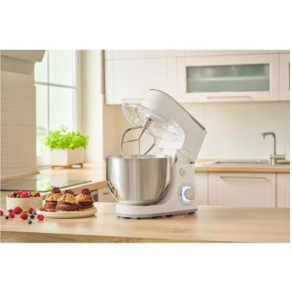Sencor - Virtuvės robotas su nerūdijančio plieno dubeniu 1300W/230V balta