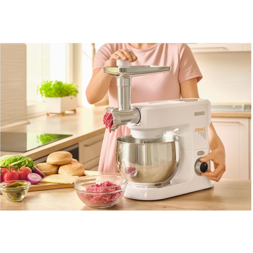 Sencor - Virtuvinis kombainas su nerūdijančio plieno dubeniu 1000W/230V baltas