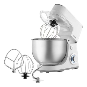 Sencor - Virtuvinis kombainas su nerūdijančio plieno dubeniu 1300W/230V baltas