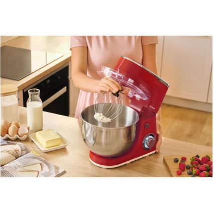 Sencor - Virtuvinis maišytuvas su nerūdijančio plieno dubeniu 1300W/230V raudonas
