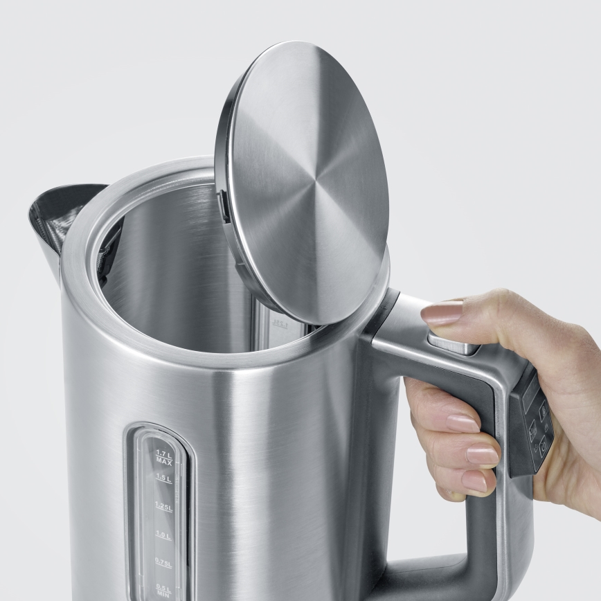 Severin WK 3418 - Elektrinis virdulys 1,7 l 3000W/230V nerūdijančio plieno/juodas