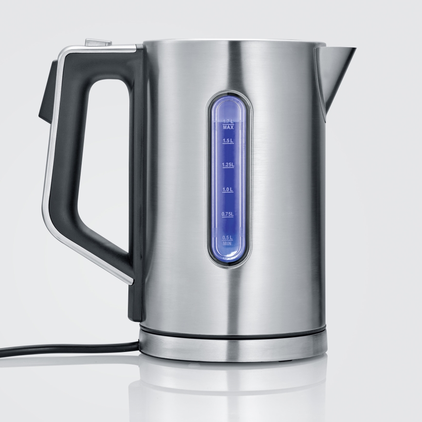 Severin WK 3418 - Elektrinis virdulys 1,7 l 3000W/230V nerūdijančio plieno/juodas