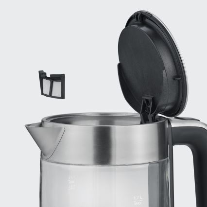 Severin WK 3420 - elektrinis virdulys 1,7 l 2200 W/230 V nerūdijančio plieno/stiklas