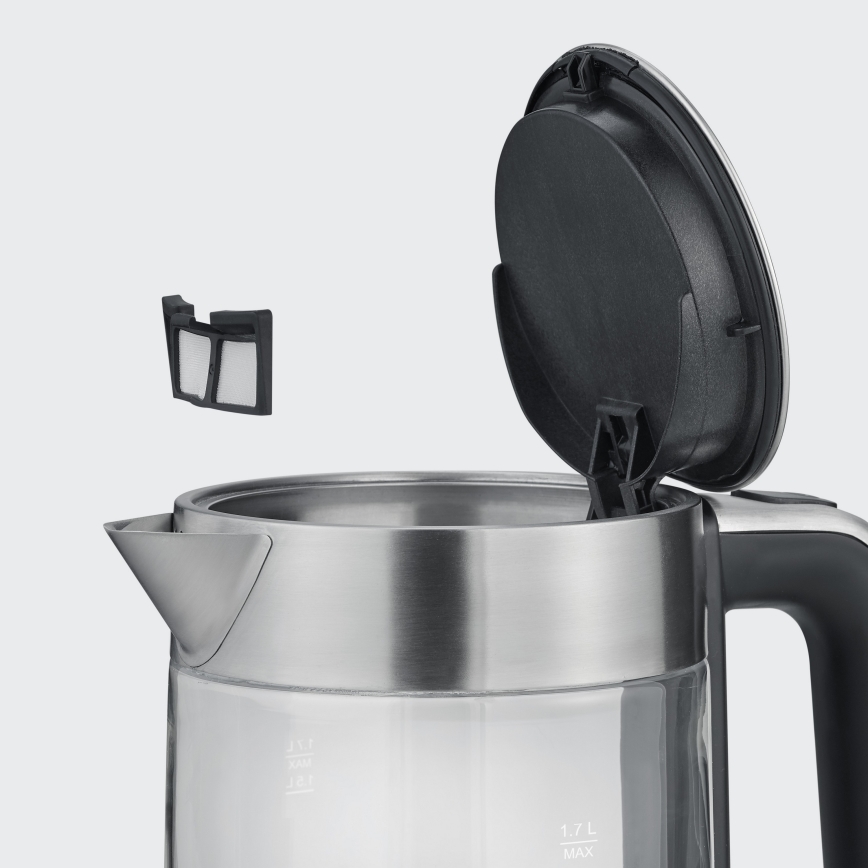 Severin WK 3420 - elektrinis virdulys 1,7 l 2200 W/230 V nerūdijančio plieno/stiklas