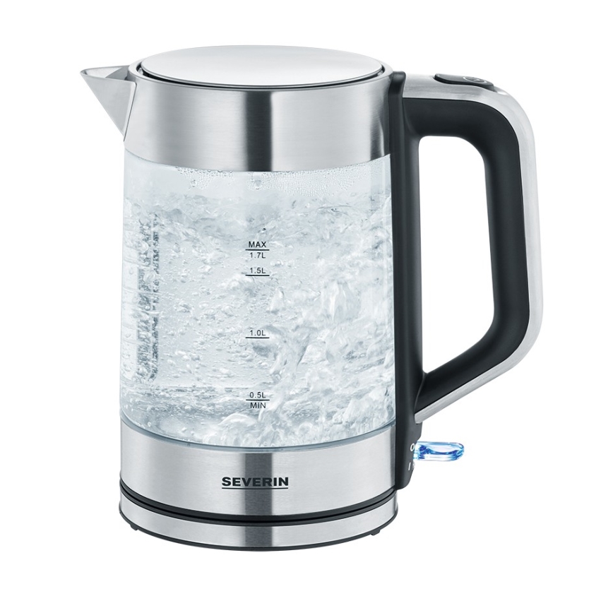 Severin WK 3420 - elektrinis virdulys 1,7 l 2200 W/230 V nerūdijančio plieno/stiklas