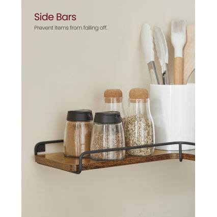 SHELFY sieninės lentynos — rinkinys 2 vnt., rudos/juodos