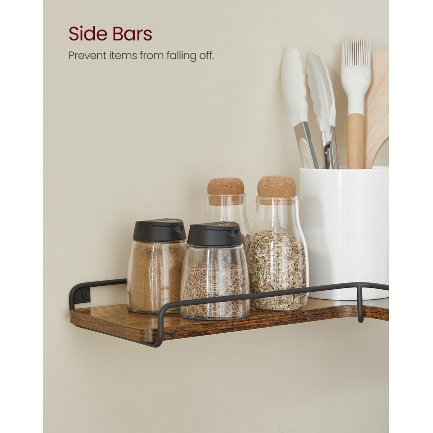 SHELFY sieninės lentynos — rinkinys 2 vnt., rudos/juodos