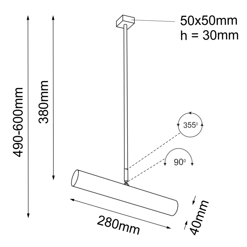 Shilo - Sietynas ant stulpo 1xGU10-MR11/15W/230V juodas