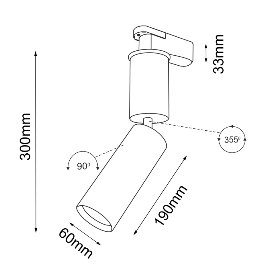 Shilo - Akcentinis šviestuvas bėgių sistemai 1xGU10/15W/230V juodas