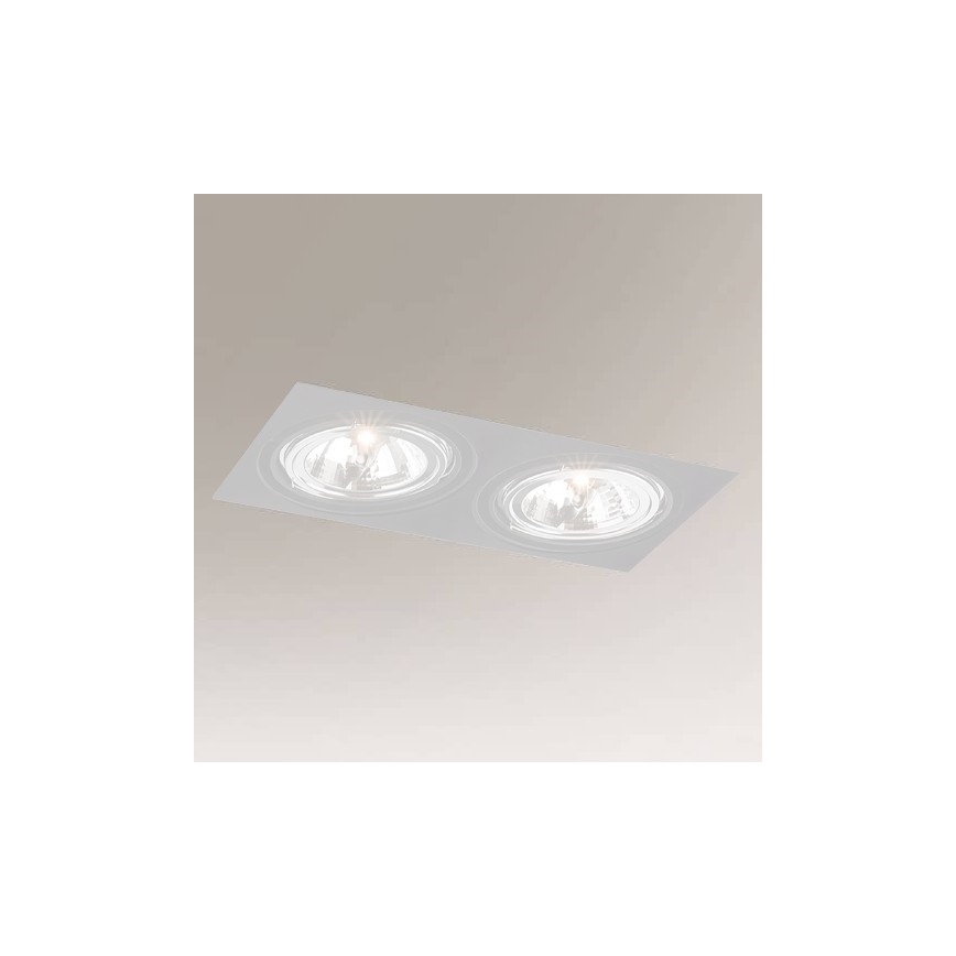Shilo - Įleidžiamas šviestuvas 2xGU10/15W/230V baltas