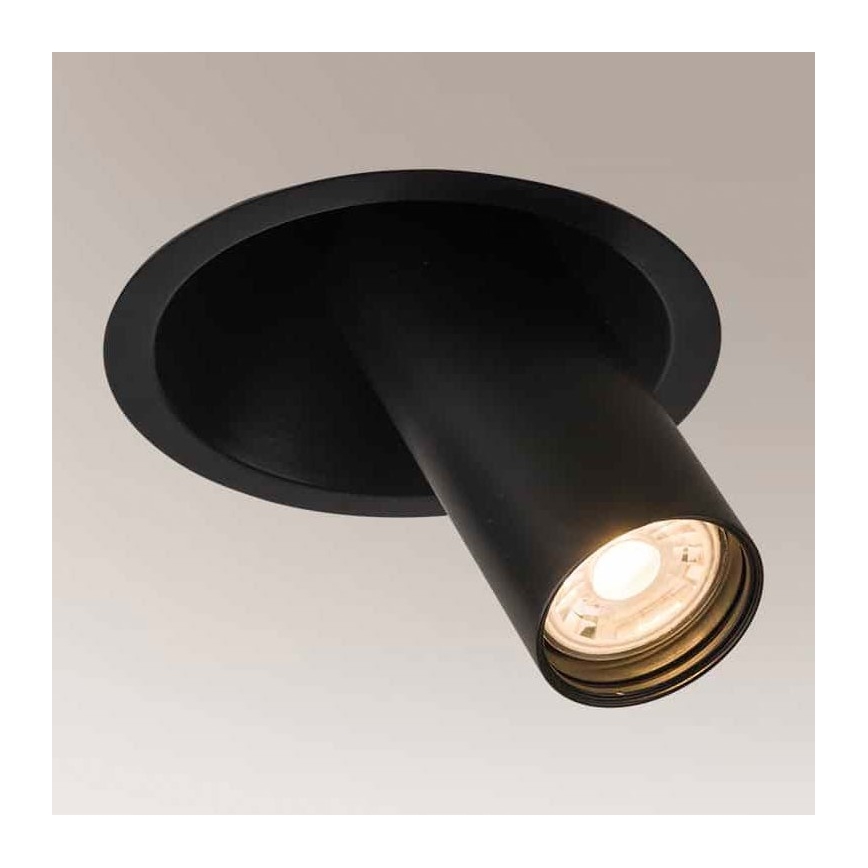 Shilo - Akcentinis įleidžiamas šviestuvas 1xGU10/MR11/15W/230V diametras 11 cm juoda