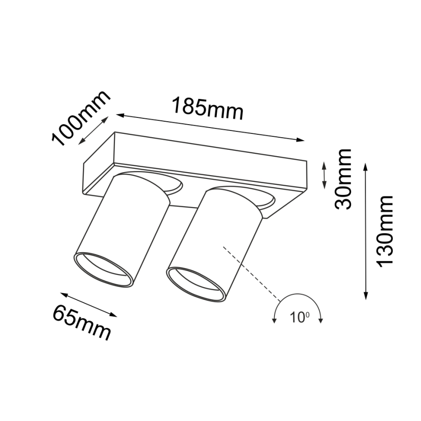 Shilo - Akcentinis šviestuvas 2xGU10/15W/230V juodas