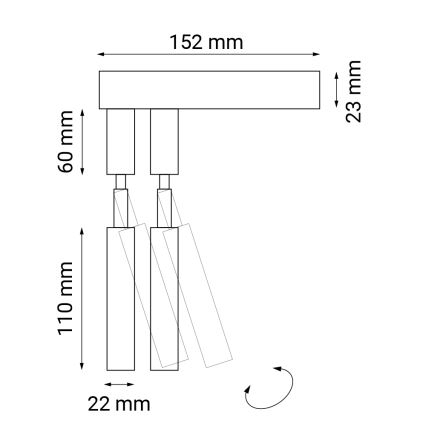 Shilo - Sieninis akcentinis šviestuvas 2xG9/10W/230V juodas