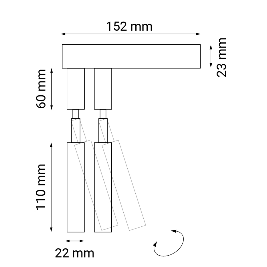 Shilo - Sieninis akcentinis šviestuvas 2xG9/10W/230V juodas