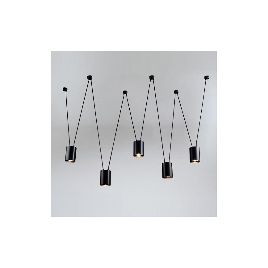 Shilo - Pakabinamas sietynas 5xGU10/15W/230V voras juoda