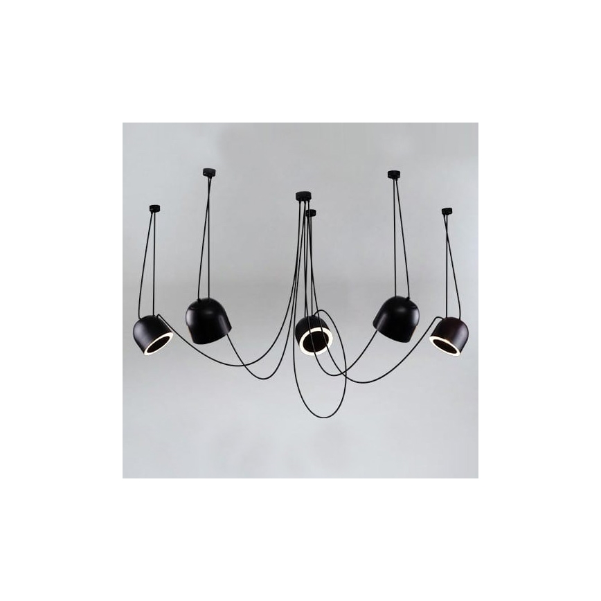 Shilo - Pakabinamas sietynas 5xE14/15W/230V voras juoda