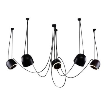 Shilo - Pakabinamas sietynas 5xE14/15W/230V voras juoda