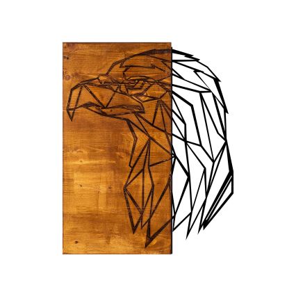 Sieninė dekoracija 47x58 cm erelis mediena/metalas