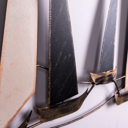 Sieninė dekoracija 52x117 cm metalinė burinė valtis