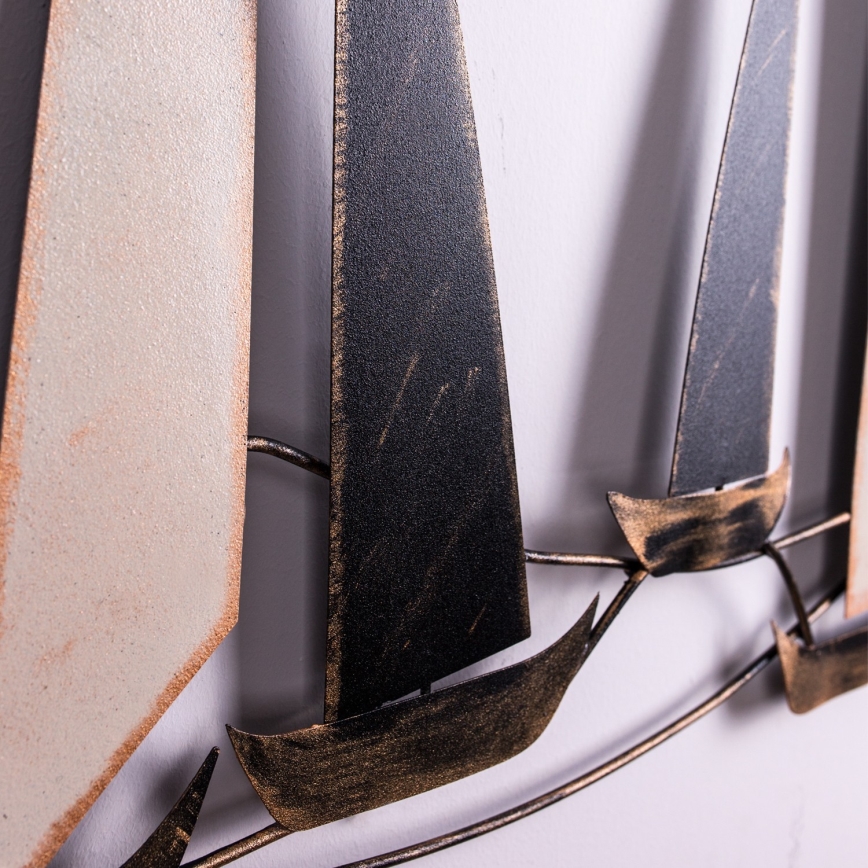 Sieninė dekoracija 52x117 cm metalinė burinė valtis